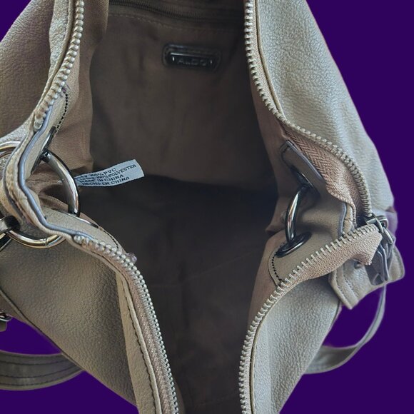 Y2K Aldo Large Crossbody Bag Suddede Gray Faux Leather Emo Indie Sleaze Grunge - Picture 12 of 13